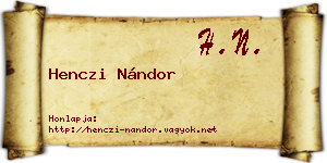 Henczi Nándor névjegykártya